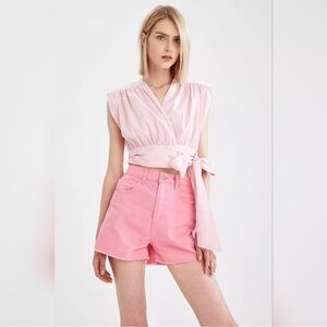 Pink Zara Top Bow